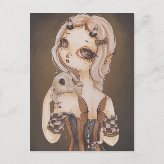 Cartão postal de fantasia de fada gótica Dragão (Frente)