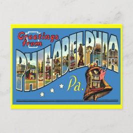 Cartão postal de felicitações vintage da Filadélfi