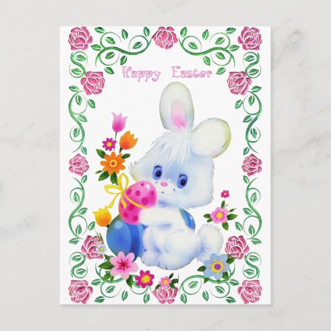 Cartão postal de felz pascoa Bunny Holiday (Frente)