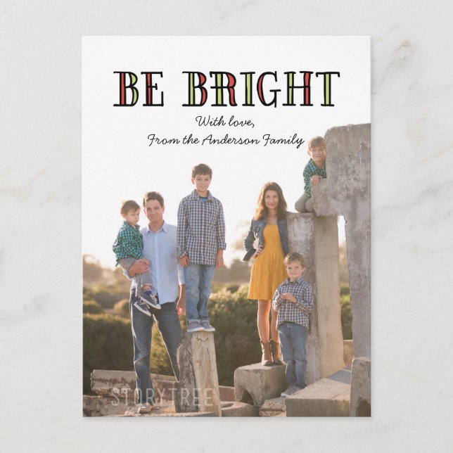 Cartão postal de Feriado Colorido de Bright (Frente)