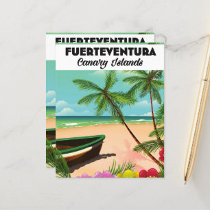 Cartão postal de Feriado das Ilhas Canárias de Fue