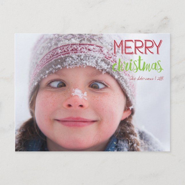 Cartão postal de Feriado de Férias de Natal Feliz (Frente)