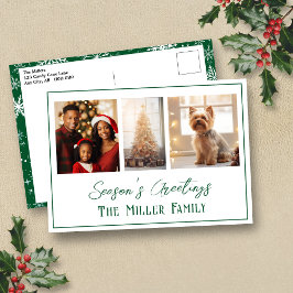 Cartão postal de Feriado de Linha Verde Moderno