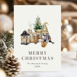 Cartão postal de Feriado Gnomo de Hygge Rustic de 