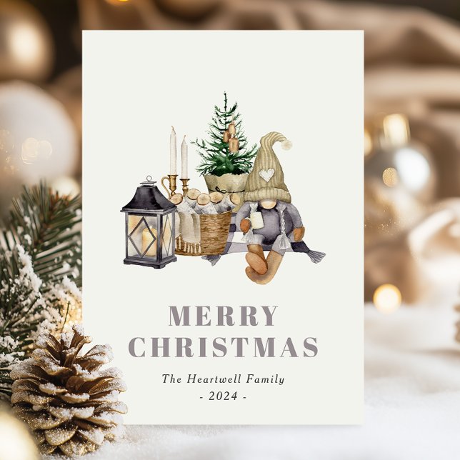 Cartão postal de Feriado Gnomo de Hygge Rustic de  (Criador carregado)