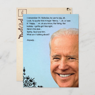 Cartão postal de feriado personalizável do Biden