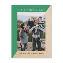 Cartão postal de Feriado Verde Moderno