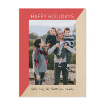 Cartão postal de Feriado Vermelho Moderno