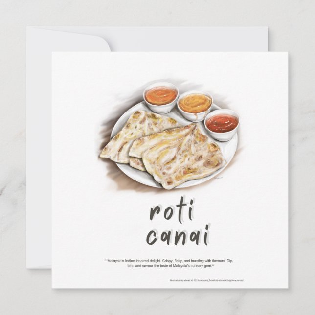 Cartão postal de férias da Malásia Roti Canai (Frente)