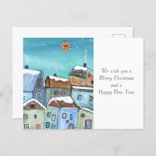 Cartão postal de férias da vila de inverno