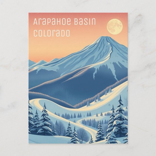Cartão postal de férias de esqui Arapahoe Basin Co (Frente)