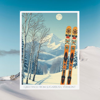 Cartão postal de férias de esqui em Sugarbush Verm
