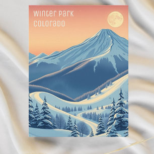Cartão postal de férias de esqui em Winter Park, C