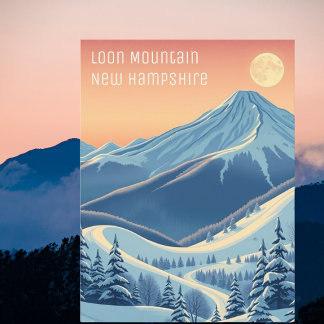 Cartão postal de férias de esqui Loon Mountain New