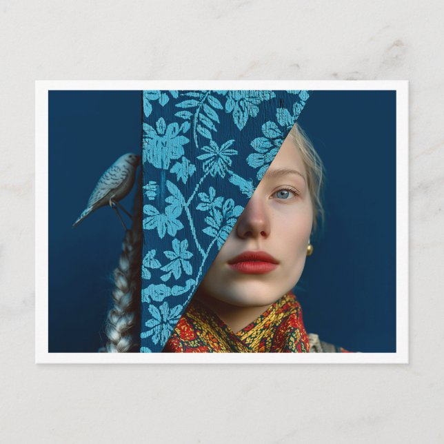 Cartão postal de férias de inverno na Escandinávia (Frente)