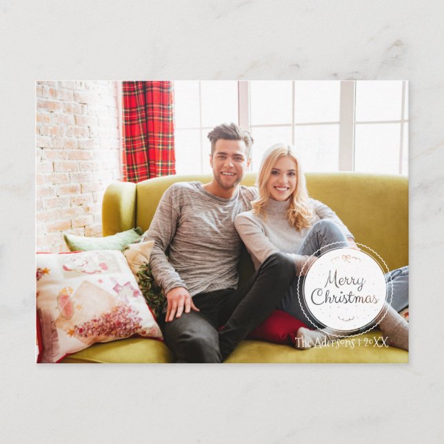 Cartão postal de Férias de Natal Feliz (Frente)