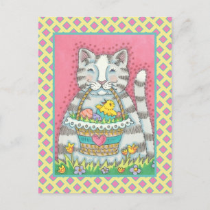 CARTÃO POSTAL DE FÉRIAS E PÁSCOAS, GATO GATO