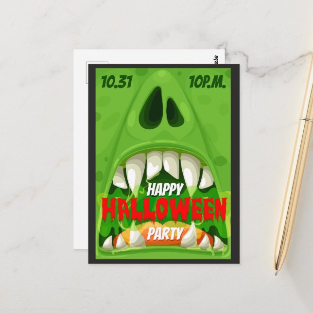 Cartão postal de festa de Halloween (Frente/Verso In Situ)