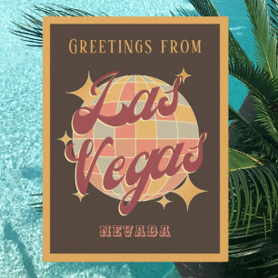 Cartão Postal de Festa Retro Vintage de Las Vegas