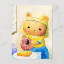 CARTÃO POSTAL DE FESTIVIDADES はちみつをそそぐくまさん