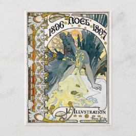 Cartão Postal De Festividades 1896 NOEL 1897 Alphonse Maria Mucha