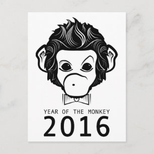 Cartão Postal De Festividades 2016 year of the monkey (bowtie)