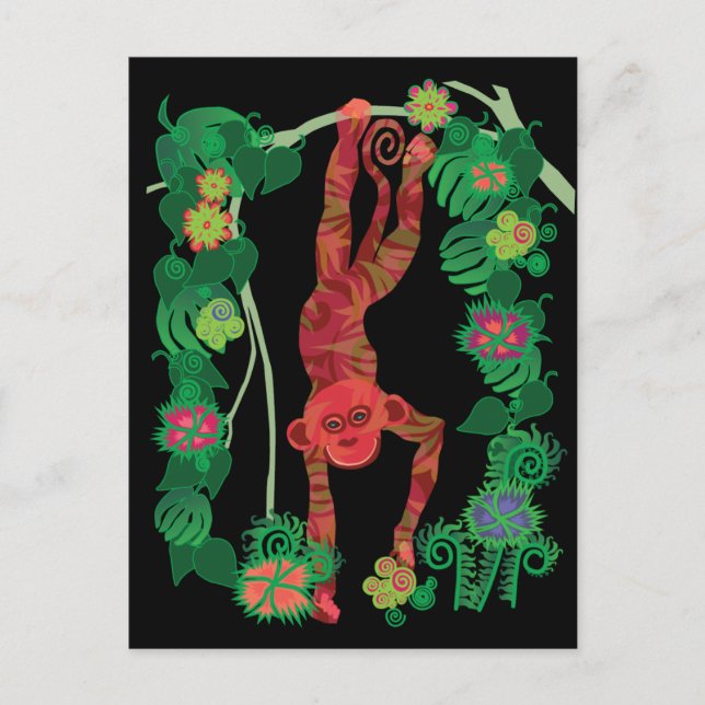 Cartão Postal De Festividades 2016 year of the Monkey postcards (Frente)