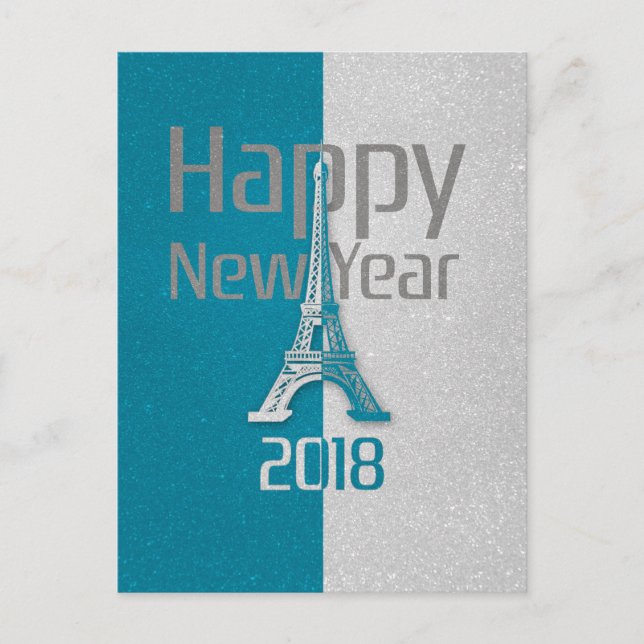 Cartão Postal De Festividades 2018 Happy New Year | Paris (Frente)