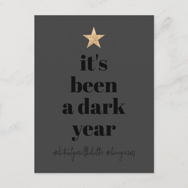 Cartão Postal De Festividades 2020 Recomeço Humor Erro Estrela Dourada Árvore Fe (Frente)