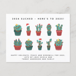 Cartão Postal De Festividades 2024 Chupado! Engraçado Natal 2025 Ano Novo