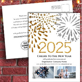 Cartão Postal De Festividades 2025 Foto Fosse Festiva Foto Física Dourada Litera