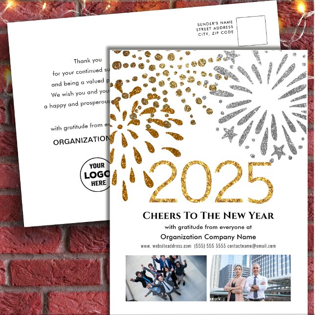 Cartão Postal De Festividades 2025 Foto Fosse Festiva Foto Física Dourada Litera (Criador carregado)