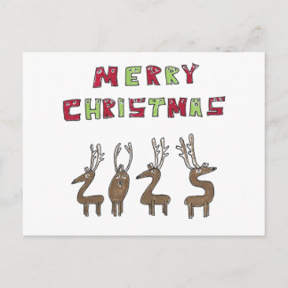 Cartão Postal De Festividades 2025 Reindeer Humorous Merry Christmas Cartoon