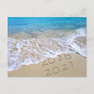 Cartão Postal De Festividades 2026 Ano Novo — Praia Tropical Ocean