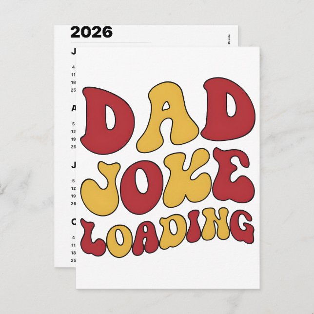 Cartão Postal De Festividades 2026 Dad Jokes Advent Calendar Christmas Countdown (Frente/Verso)