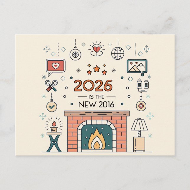 Cartão Postal De Festividades 2026 Is The New 2016 Cozy Culture Vector (Frente)
