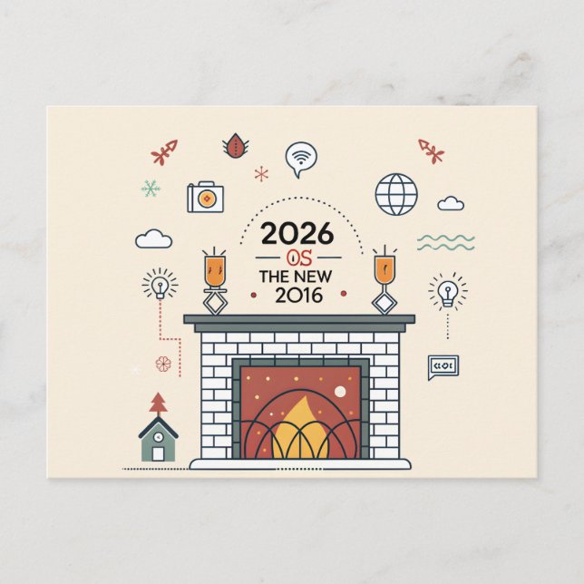 Cartão Postal De Festividades 2026 Is The New 2016 Digital Culture Vector (Frente)