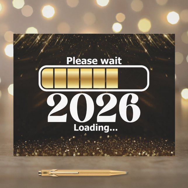 Cartão Postal De Festividades 2026 Loading Please Wait Happy New Year (Criador carregado)