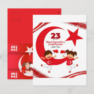 Cartão Postal De Festividades 23 Nisan Çocuk Bayramı Celebração Alegre Para Cria