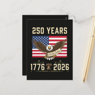 Cartão Postal De Festividades 250 Anos de Patrimônio Americano 1776 2026
