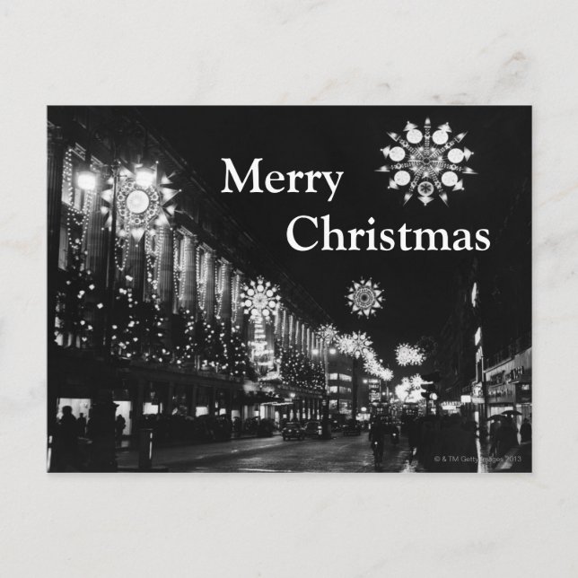 Cartão Postal De Festividades 26 de novembro de 1960: Luzes de Natal da cidade (Frente)