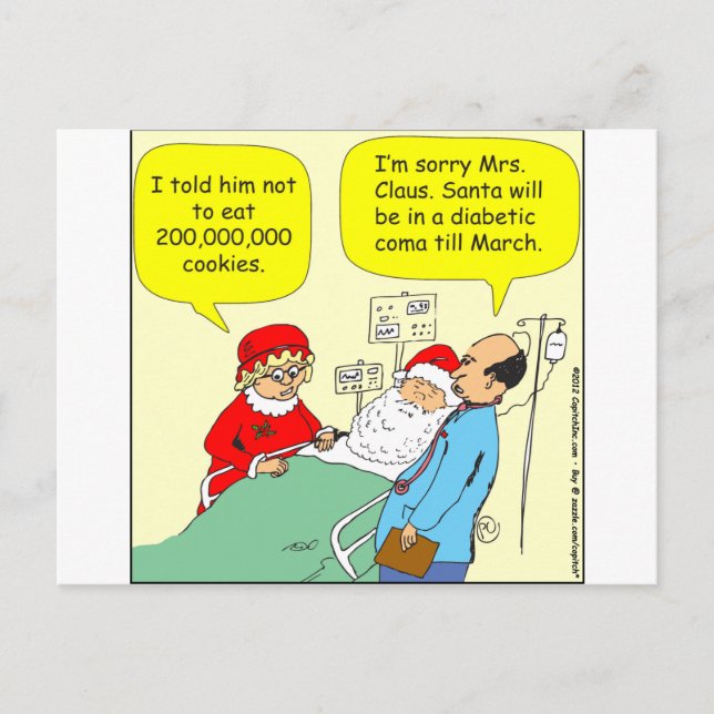 Cartão Postal De Festividades 397 Santa cookie coma cartoon (Frente)