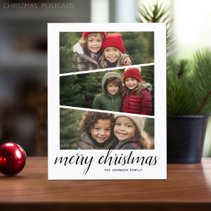 Cartão Postal De Festividades 3 Foto de script natalício - Design horizontal da 