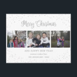 Cartão Postal De Festividades 3 Fotografia Collage Calliografia<br><div class="desc">Crie cartões postais de Natal simples com fotos, com colagem de fotos e um belo título de roteiro com letras de mão com estrelas e verde. Personalize facilmente este Cartão-postal Feliz de Natal com as suas imagens, texto, ano e nome da família. Você também pode alterar o plano de fundo...</div>