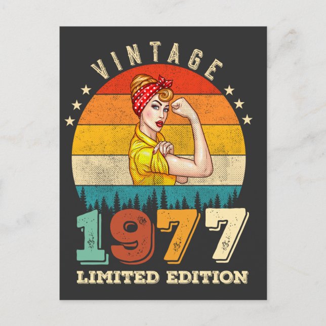 Cartão Postal De Festividades 48 anos de idade no domingo de 1977 Vintage 48º an (Frente)