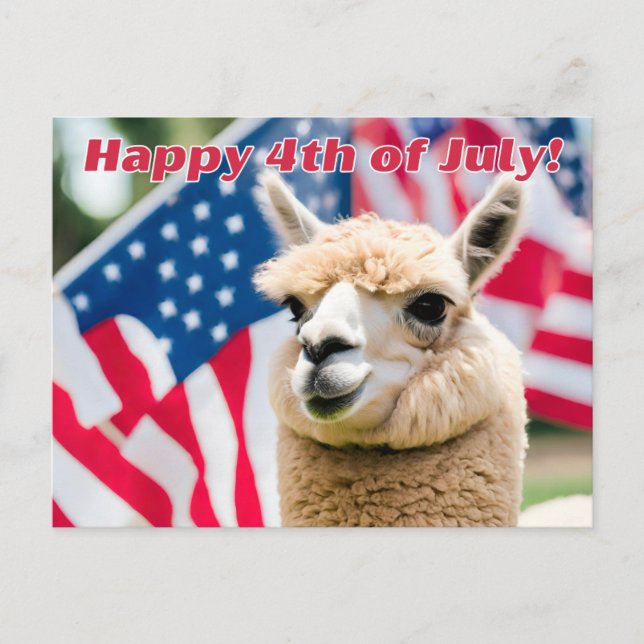 Cartão Postal De Festividades 4 de julho Alpaca (Frente)