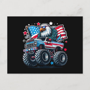 Cartão Postal De Festividades 4 de Julho Patriótico Bandeira Americana Águia EUA