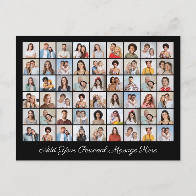 Cartão Postal De Festividades 54 Colagem de Fotos Adicione Sua Própria Saudação (Frente)