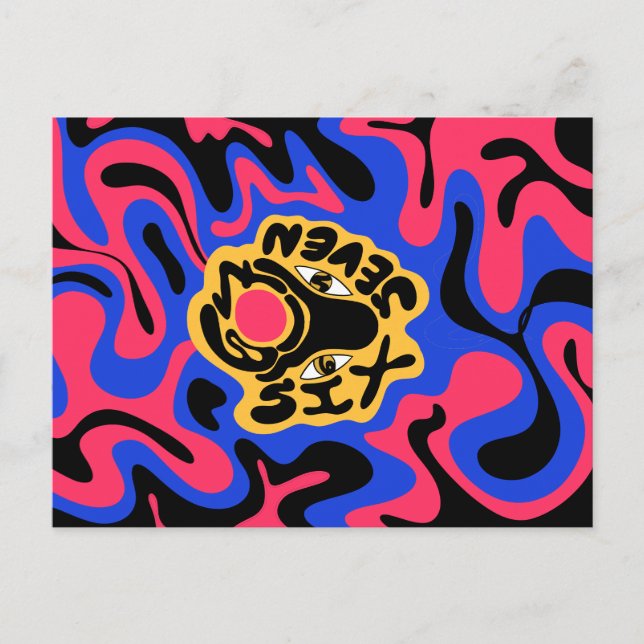 Cartão Postal De Festividades 6 7 curvy waves (Frente)