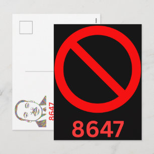 Cartão Postal De Festividades 8647 Anti Trump 86 47 Retro Impeach 47 Anti-trump